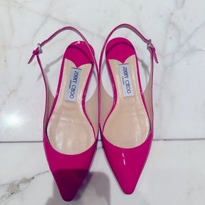 Fuchsia Patent Erin Slingback Flat